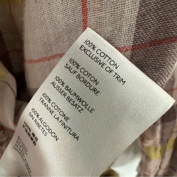 Free People Oversized Flannel Shirt Plaid Pastel Cotton Boho Flowy Size Medium - Picture 6 of 7